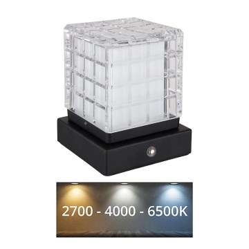 Globo - Himmennettävä LED-kosketuspöytävalaisin LED/2,5W/3,7V 2700K/4000K/6500K 1800 mAh USB musta