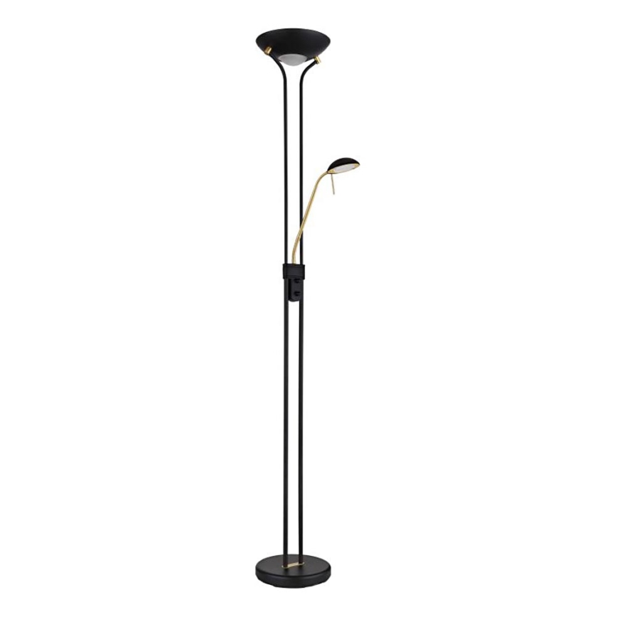Globo - Himmennettävä LED-lattiavalaisin LED/20W/230V + LED/5,5W 3000K musta/kulta