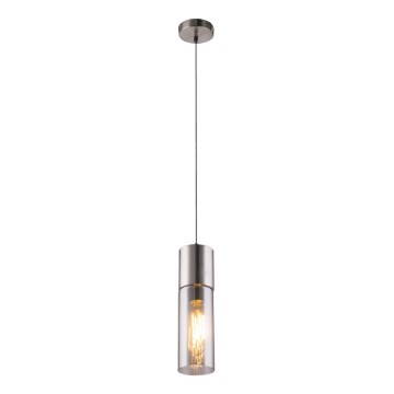 Globo - Kattokruunu johdossa 1xE27/25W/230V halkaisija 10,5 cm mattakromi