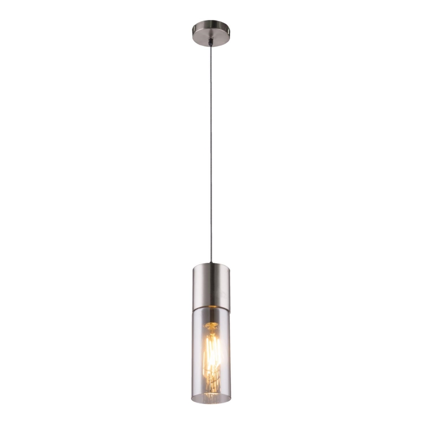 Globo - Kattokruunu johdossa 1xE27/25W/230V halkaisija 10,5 cm mattakromi