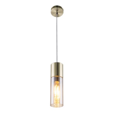 Globo - Kattokruunu johdossa 1xE27/25W/230V halkaisija 10,5 cm messinki