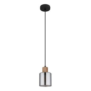 Globo - Kattokruunu johdossa 1xE27/25W/230V musta halkaisija 12 cm
