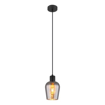 Globo - Kattokruunu johdossa 1xE27/40W/230V halkaisija 13,5 cm musta