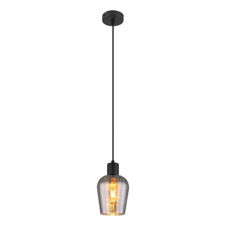 Globo - Kattokruunu johdossa 1xE27/40W/230V halkaisija 13,5 cm musta