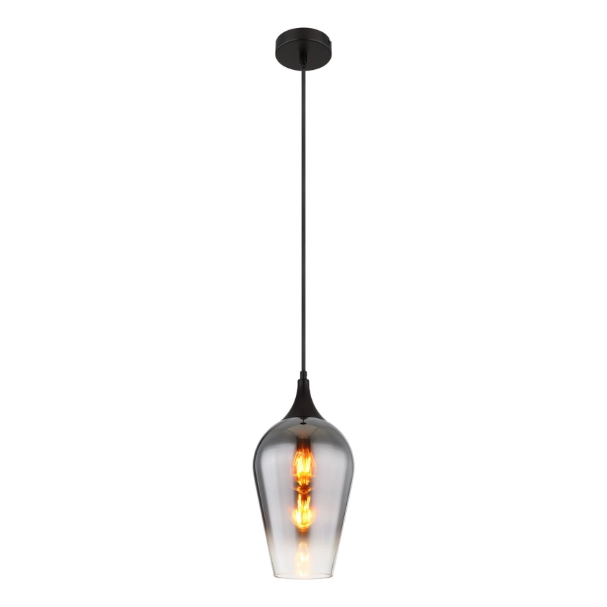 Globo - Kattokruunu johdossa 1xE27/60W/230V halkaisija 18 cm musta