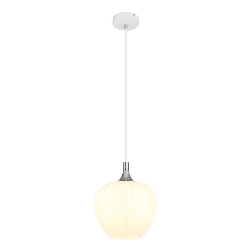 Globo - Kattokruunu johdossa 1xE27/60W/230V halkaisija 24 cm valkoinen