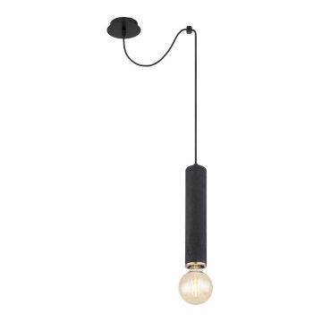 Globo - Kattokruunu johdossa 1xE27/60W/230V musta puu