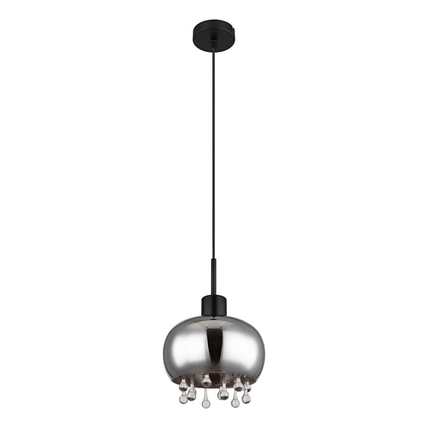 Globo - Kattokruunu johdossa 1xE27/9W/230V halkaisija 21 cm musta