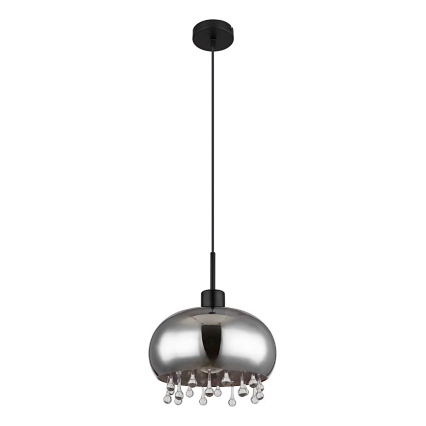 Globo - Kattokruunu johdossa 1xE27/9W/230V halkaisija 28 cm musta
