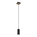 Globo - Kattokruunu johdossa 1xGU10/35W/230V musta/ruskea
