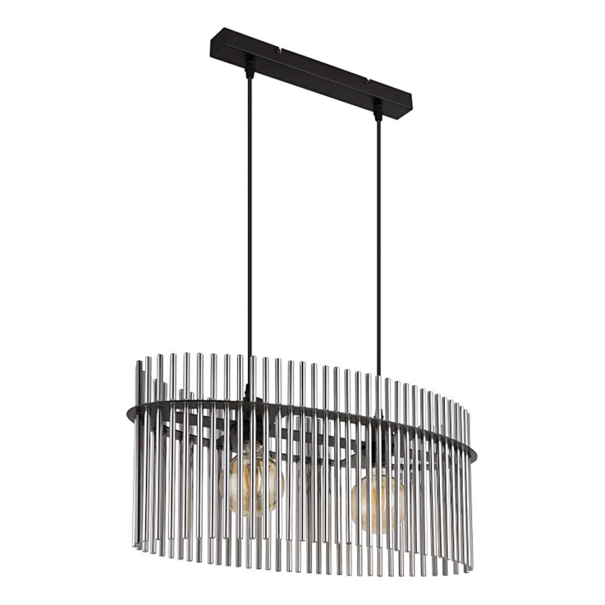 Globo - Kattokruunu johdossa 2xE27/60W/230V musta