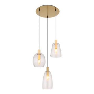 Globo - Kattokruunu johdossa 3xE14/40W/230V halkaisija 43 cm messinki