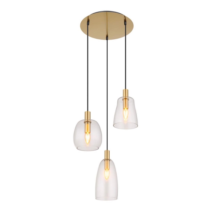 Globo - Kattokruunu johdossa 3xE14/40W/230V halkaisija 43 cm messinki