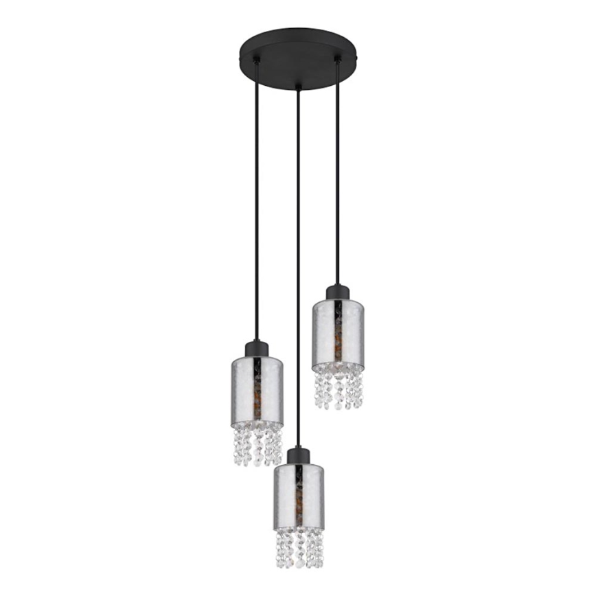 Globo - Kattokruunu johdossa 3xE27/40W/230V halkaisija 25 cm musta