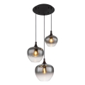 Globo - Kattokruunu johdossa 3xE27/40W/230V halkaisija 48 cm musta
