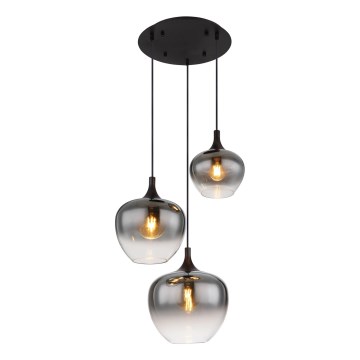 Globo - Kattokruunu johdossa 3xE27/40W/230V halkaisija 48 cm musta