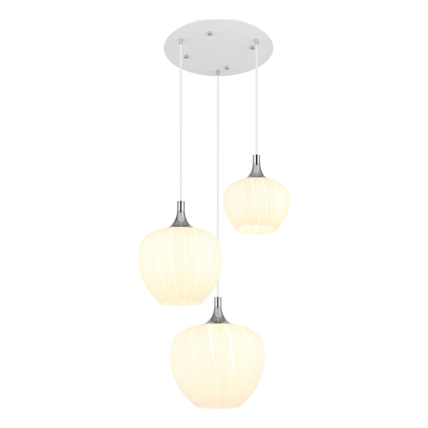 Globo - Kattokruunu johdossa 3xE27/40W/230V valkoinen