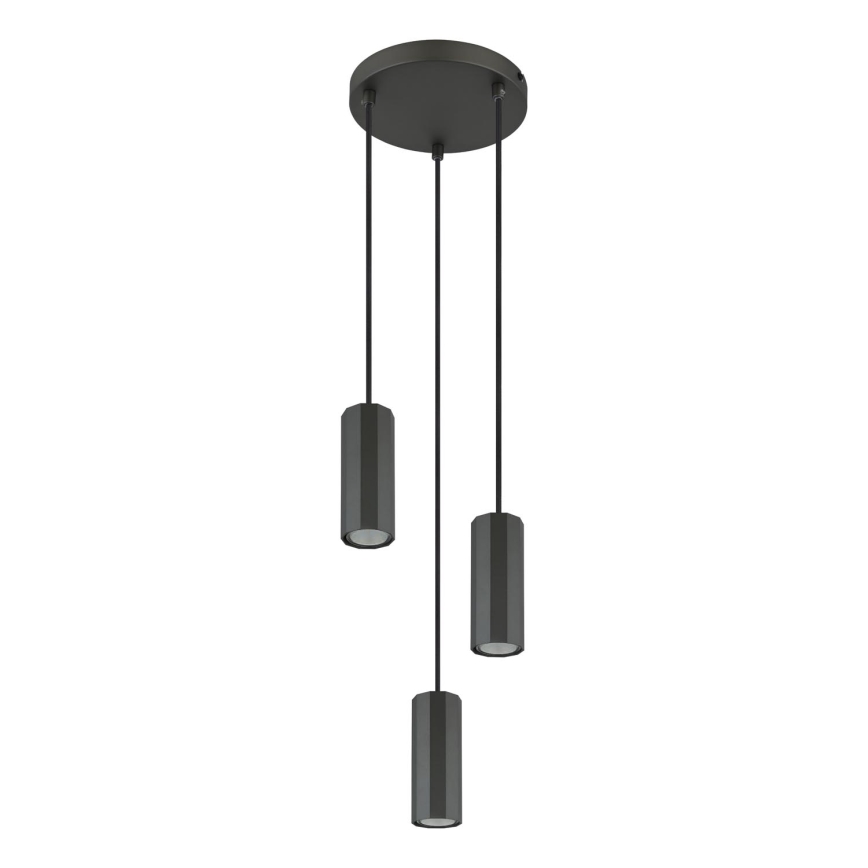 Globo - Kattokruunu johdossa 3xGU10/25W/230V musta