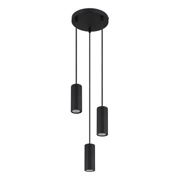 Globo - Kattokruunu johdossa 3xGU10/25W/230V musta