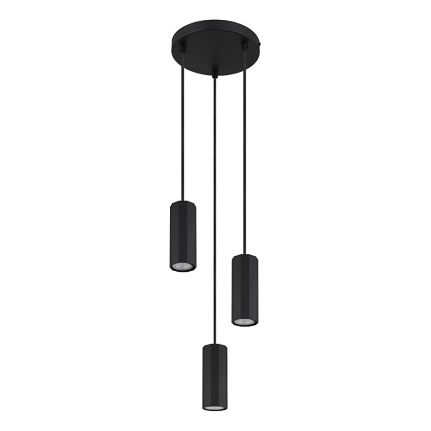 Globo - Kattokruunu johdossa 3xGU10/25W/230V musta