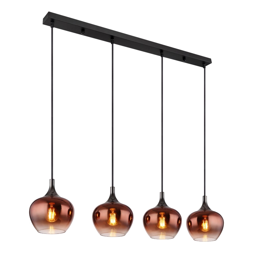 Globo - Kattokruunu johdossa 4xE27/40W/230V kupari