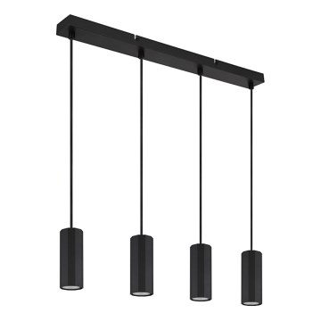 Globo - Kattokruunu johdossa 4xGU10/25W/230V musta