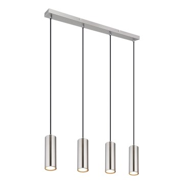 Globo - Kattokruunu johdossa 4xGU10/35W/230V mattakromi