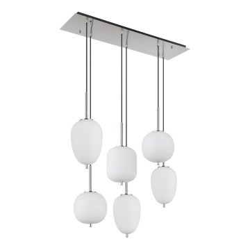 Globo - Kattokruunu johdossa 6xE14/40W/230V kiiltävä kromi