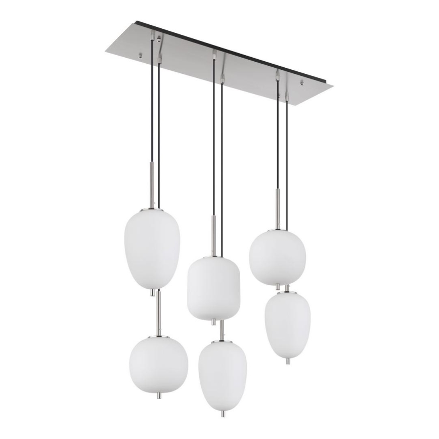 Globo - Kattokruunu johdossa 6xE14/40W/230V kiiltävä kromi
