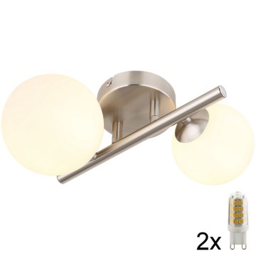 Globo - Kiinteä LED-kattokruunu 2xG9/3W/230V mattakromi