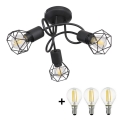Globo - Kiinteä LED-kattokruunu 3xE14/6W/230V musta