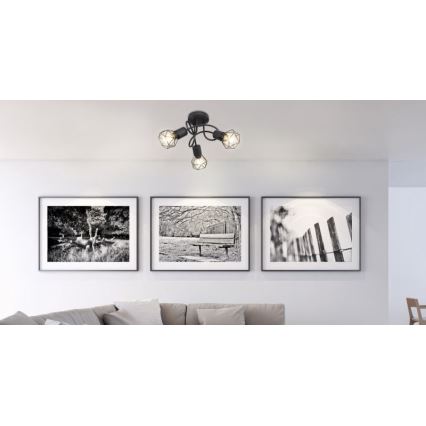 Globo - Kiinteä LED-kattokruunu 3xE14/6W/230V musta