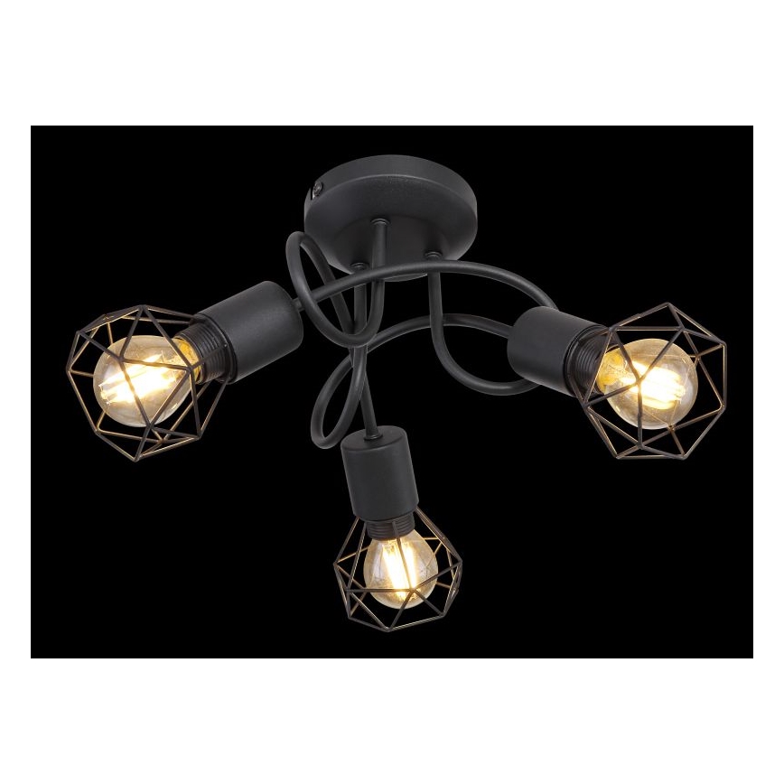 Globo - Kiinteä LED-kattokruunu 3xE14/6W/230V musta