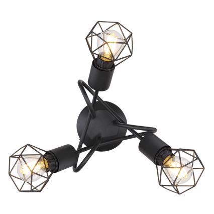 Globo - Kiinteä LED-kattokruunu 3xE14/6W/230V musta