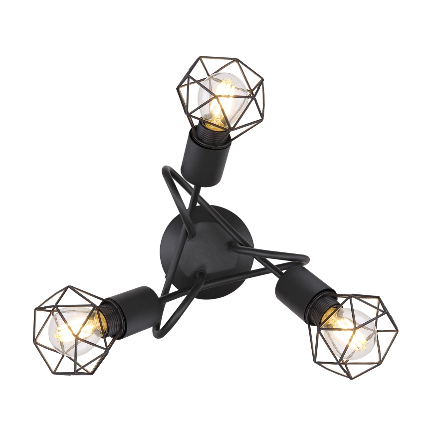 Globo - Kiinteä LED-kattokruunu 3xE14/6W/230V musta