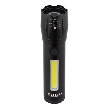 Globo - Ladattava LED-taskulamppu LED/3W/5V + COB/3W 5500K 1200 mAh