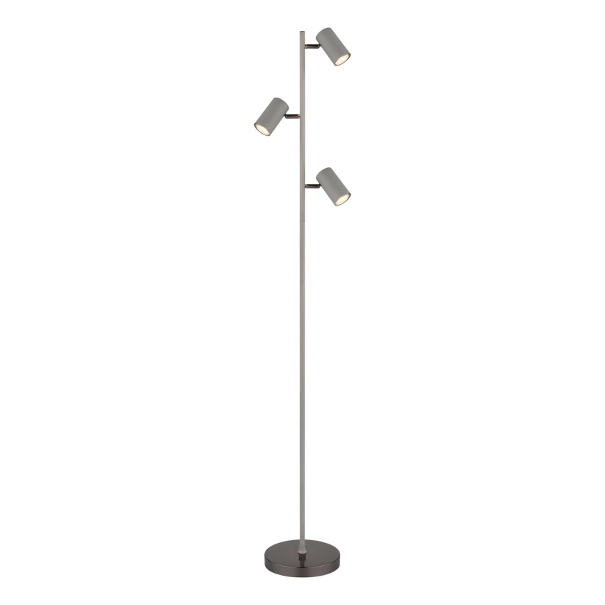Globo - Lattialamppu 3xGU10/5W/230V harmaa
