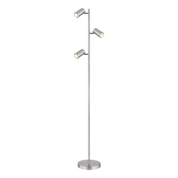 Globo - Lattialamppu 3xGU10/5W/230V mattakromi