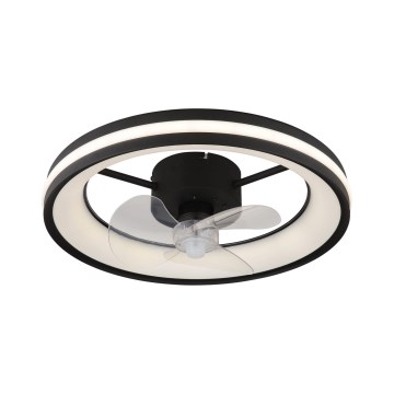 Globo - LED Himmennettävä kattovalaisin tuulettimella LED/30W/230V 2700-6500K musta + kauko-ohjaus