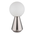Globo - LED himmennettävä kosketusohjattu ulkokäyttöön tarkoitettu pöytävalaisin LED/1,5W/5V 3000/4500/6500K 1800 mAh IP41 mattakromi