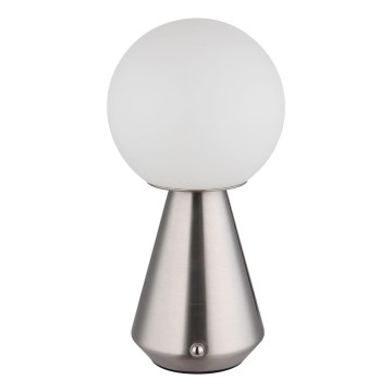 Globo - LED himmennettävä kosketusohjattu ulkokäyttöön tarkoitettu pöytävalaisin LED/1,5W/5V 3000/4500/6500K 1800 mAh IP41 mattakromi
