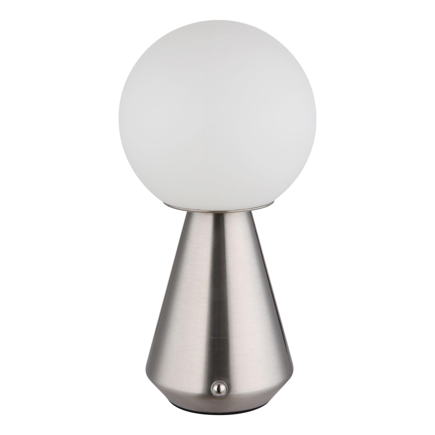 Globo - LED himmennettävä kosketusohjattu ulkokäyttöön tarkoitettu pöytävalaisin LED/1,5W/5V 3000/4500/6500K 1800 mAh IP41 mattakromi