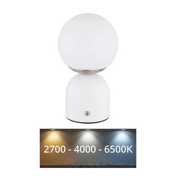 Globo - LED himmennettävä kosketuspöytävalaisin LED/2,5W/3,7V 2700/4000/6500K 1800 mAh USB valkoinen
