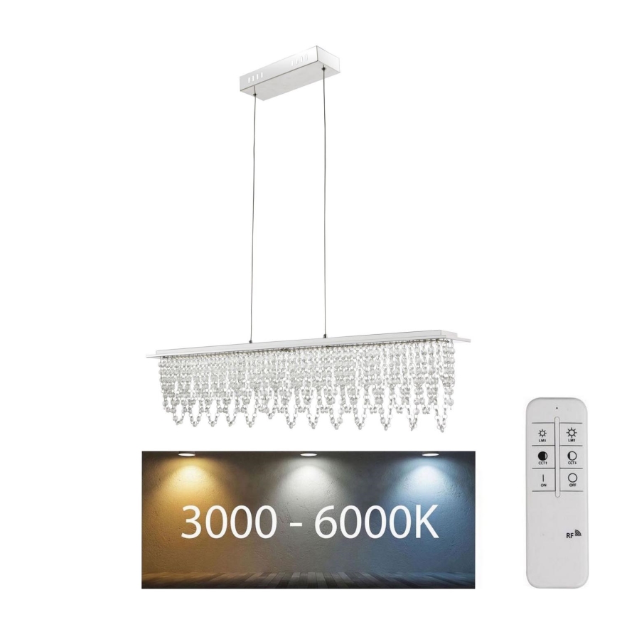Globo - LED Himmennettävä kristalli kattokruunu johdossa LED/24W/230V 3000-6000K + kauko-ohjaus