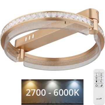 Globo - LED Himmennettävä kristallikattovalaisin LED/36W/230V 2700K-6000K + kauko-ohjaus
