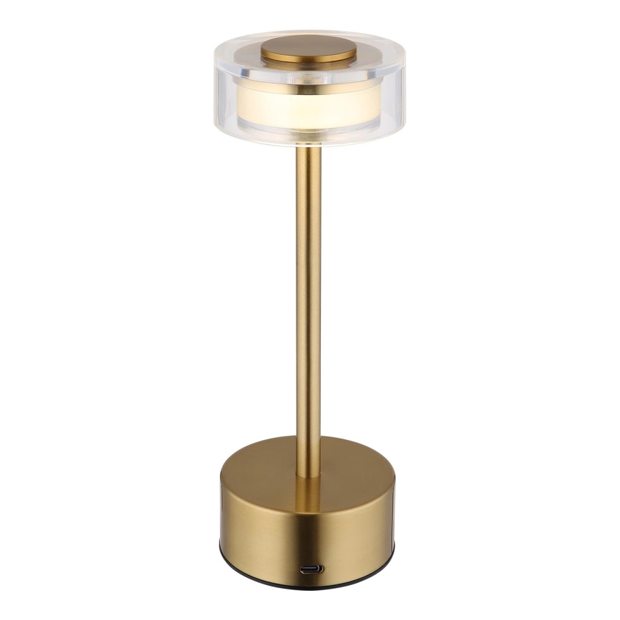 Globo - LED Himmennettävä ladattava kosketuspöytävalaisin LED/2,5W/3,7V 2700/4000/6500K 1800mAh messinki
