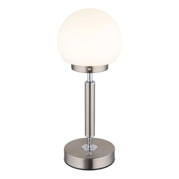 Globo - LED Himmennettävä ladattava kosketuspöytävalaisin LED/2,5W/5V 1800mAh 2700/4000/6500K mattakromi