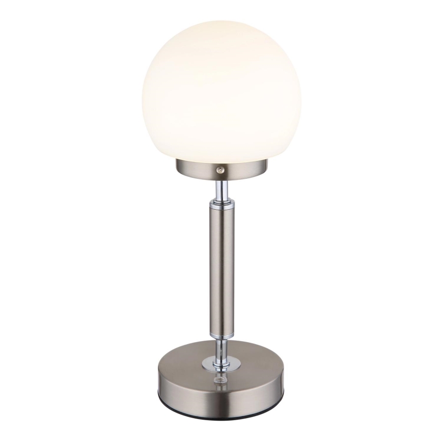 Globo - LED Himmennettävä ladattava kosketuspöytävalaisin LED/2,5W/5V 1800mAh 2700/4000/6500K mattakromi