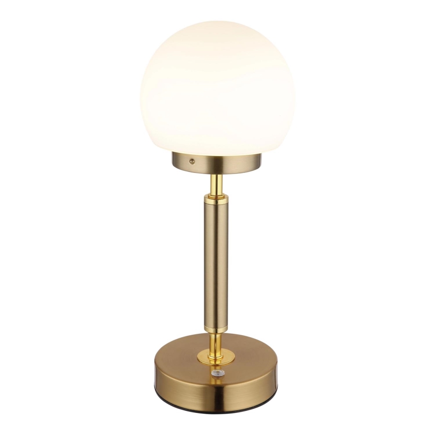 Globo - LED Himmennettävä ladattava kosketuspöytävalaisin LED/2,5W/5V 1800mAh 2700/4000/6500K messinki