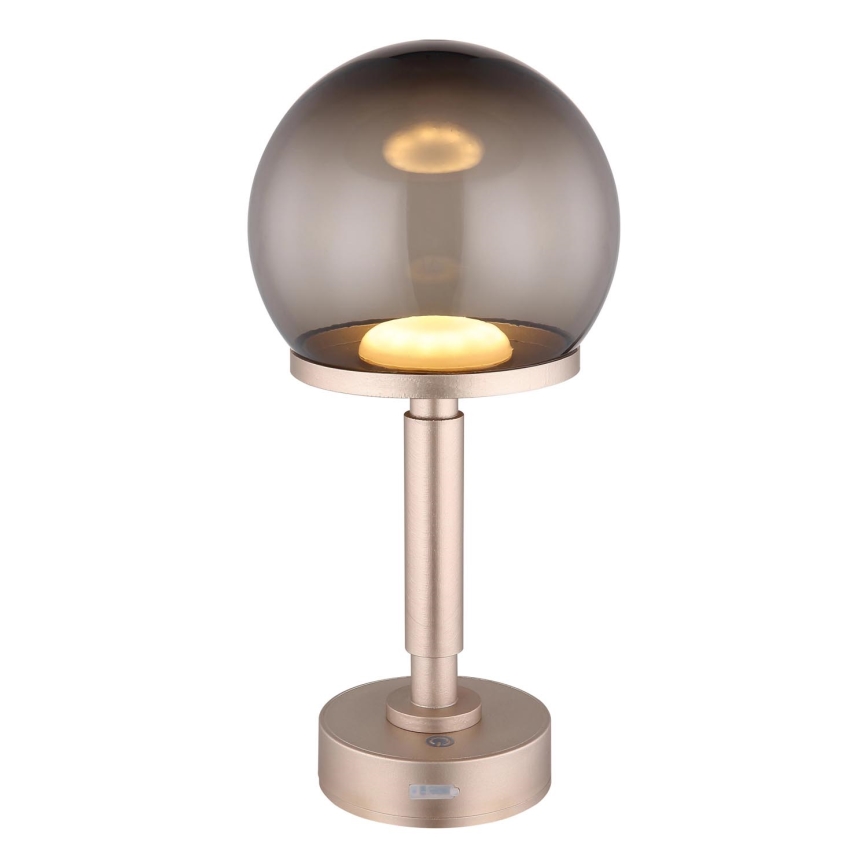 Globo - LED Himmennettävä ladattava kosketuspöytävalaisin LED/2,5W/5V 1800mAh 2700/4000/6500K Ruusukulta